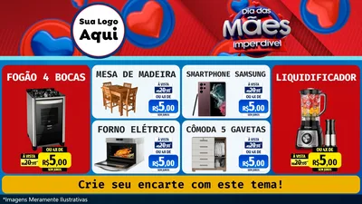 Modelo de TV para TV Horizontal com o tema Dia Das Mães Imperdível para Móveis e Eletro