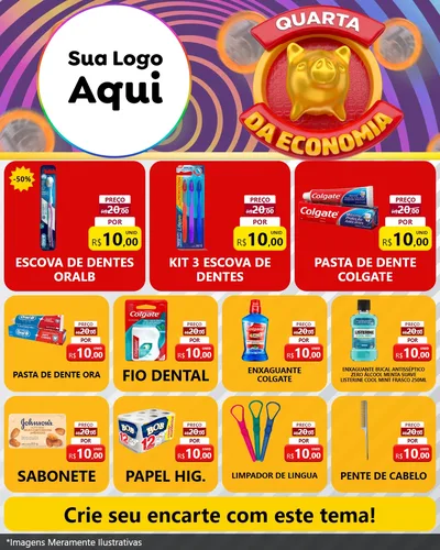 Modelo de Rede Social para Feed Instagram com o tema Quarta da Economia para Higiene Pessoal