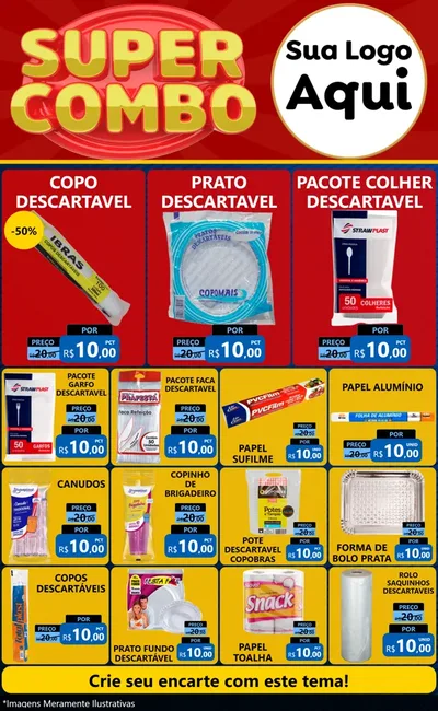 Modelo de Encarte para Encarte Grande com o tema Super Combo para Embalagens