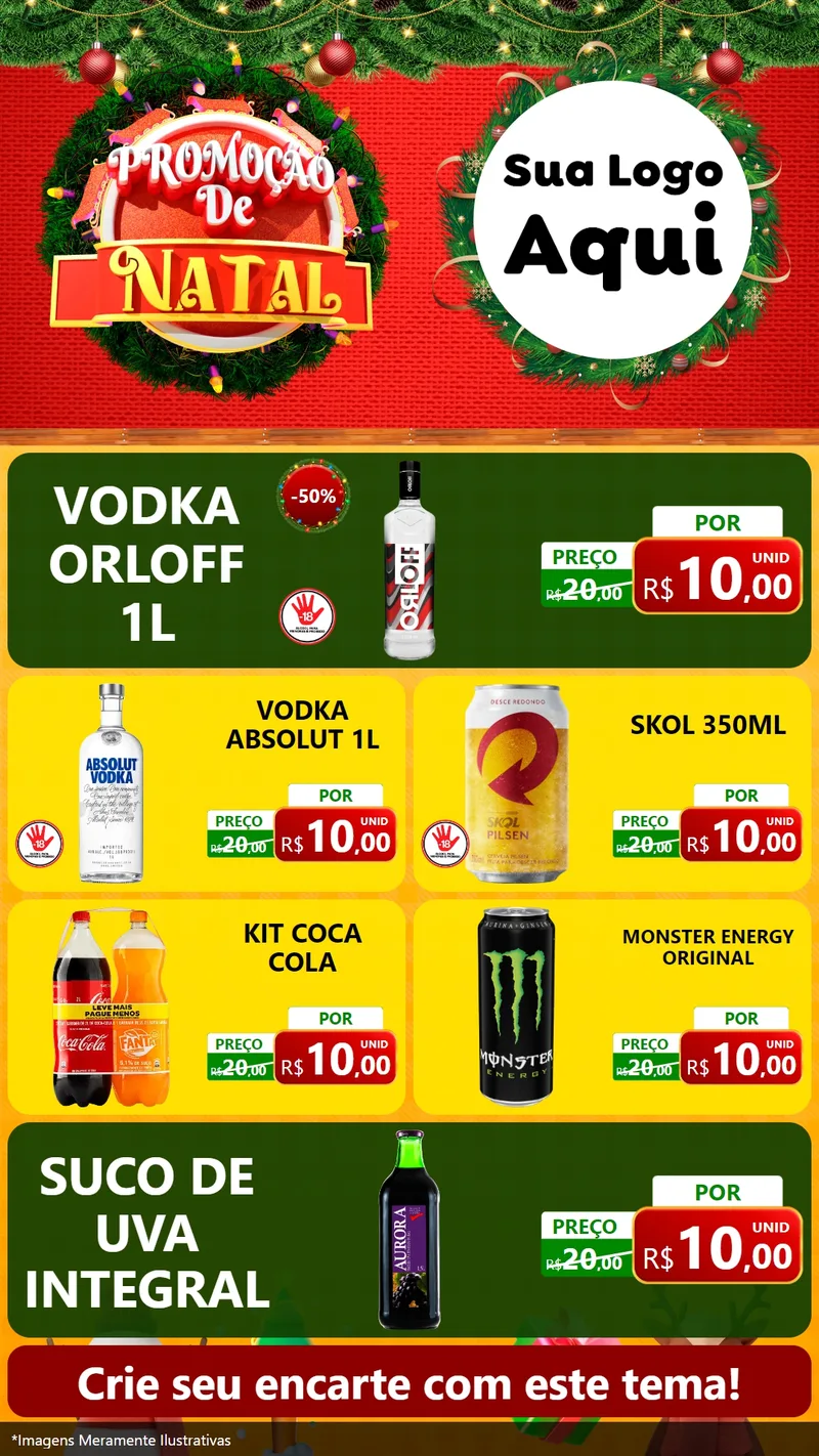Modelo de TV para TV Vertical com o tema Promoção de Natal para Distribuidora de bebidas