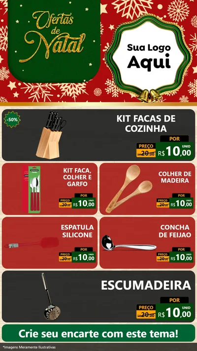 Modelo de TV para TV Vertical com o tema Natal de Ofertas para Utilidades Domésticas
