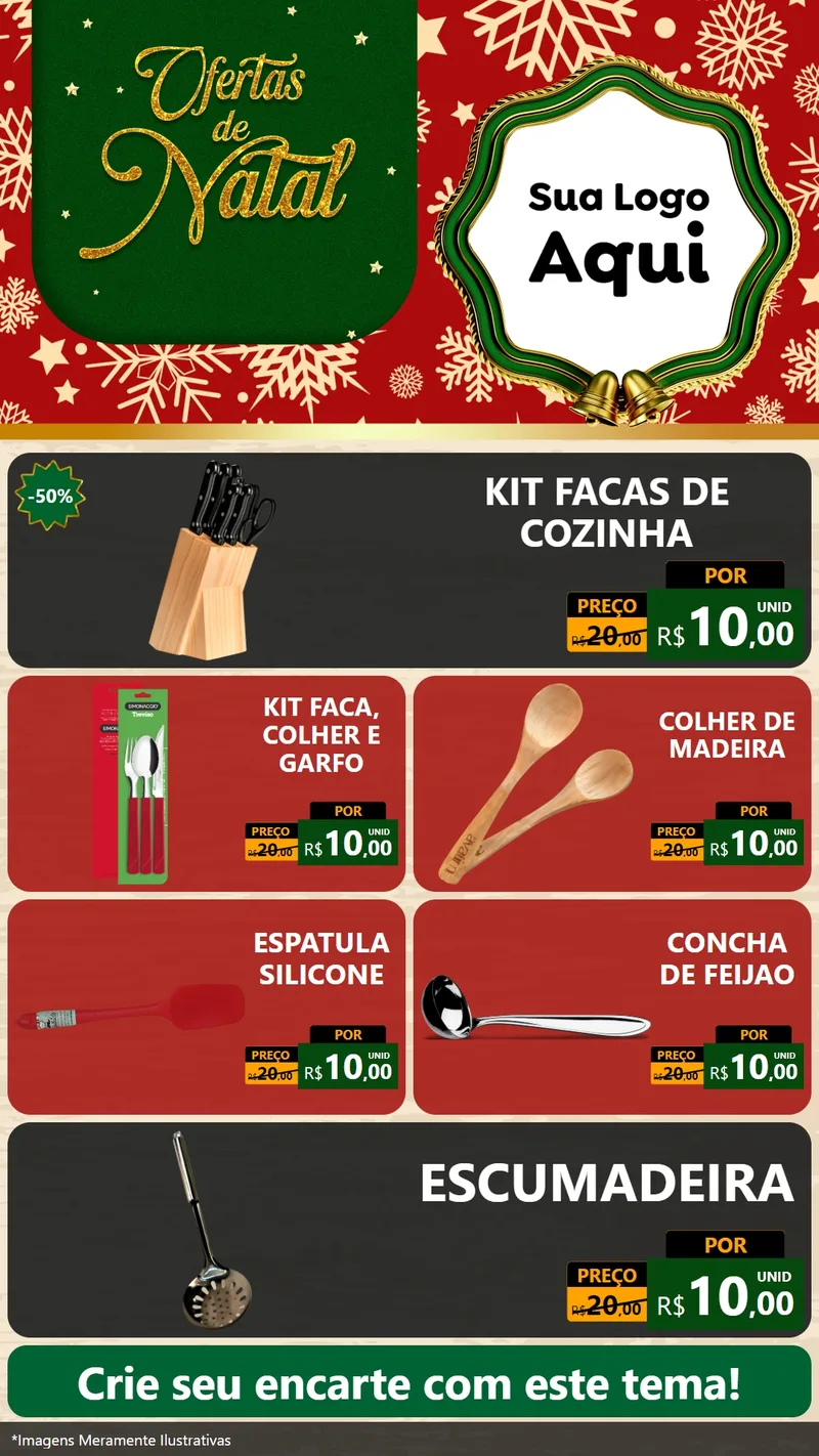 Modelo de TV para TV Vertical com o tema Natal de Ofertas para Utilidades Domésticas