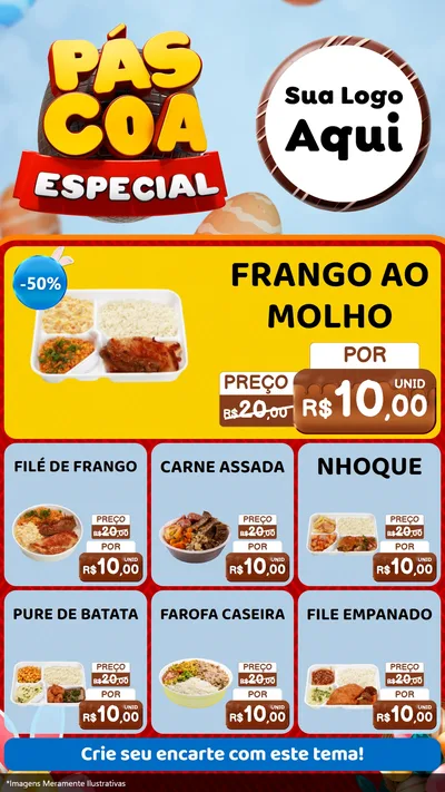 Modelo de Rede Social para Stories com o tema Páscoa Especial para Restaurante