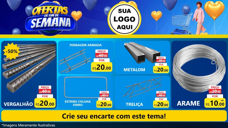 Modelo de TV para TV Horizontal com o tema Ofertas de Fim de Semana para Ferragens