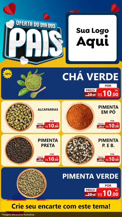 Modelo de TV para TV Vertical com o tema Oferta Do Dia Dos Pais para Produtos Naturais