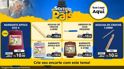 Modelo de TV para TV Horizontal com o tema Sorteio Dia Dos Pais para Armarinho e Aviamentos
