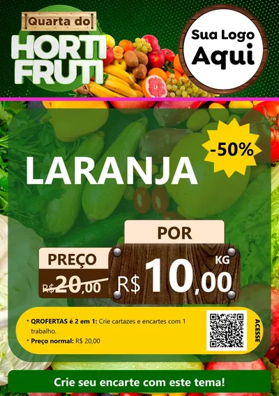 Modelo de Cartaz para Cartaz A4 Vertical com o tema Quarta do Hortifrúti para Hortifrúti