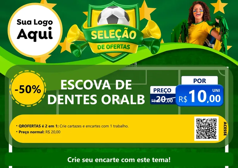 Modelo de Cartaz para Cartaz A4 Horizontal com o tema Seleção de Ofertas - Copa para Higiene Pessoal