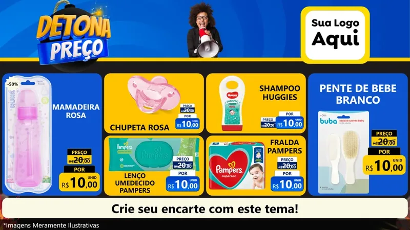Modelo de TV para TV Horizontal com o tema Detona Preços para Bebês