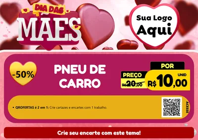 Modelo de Cartaz para Cartaz A4 Horizontal com o tema Dia Das Mães para Auto peças