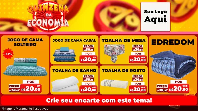 Modelo de TV para TV Horizontal com o tema Quinzena Da Economia para Cama, Mesa e Banho