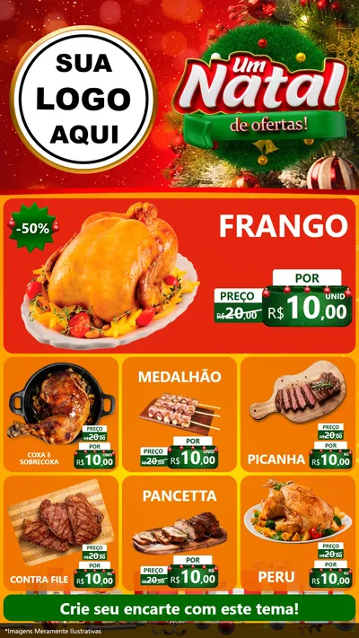 Modelo de Rede Social para Stories com o tema Um Natal de Ofertas para Assados