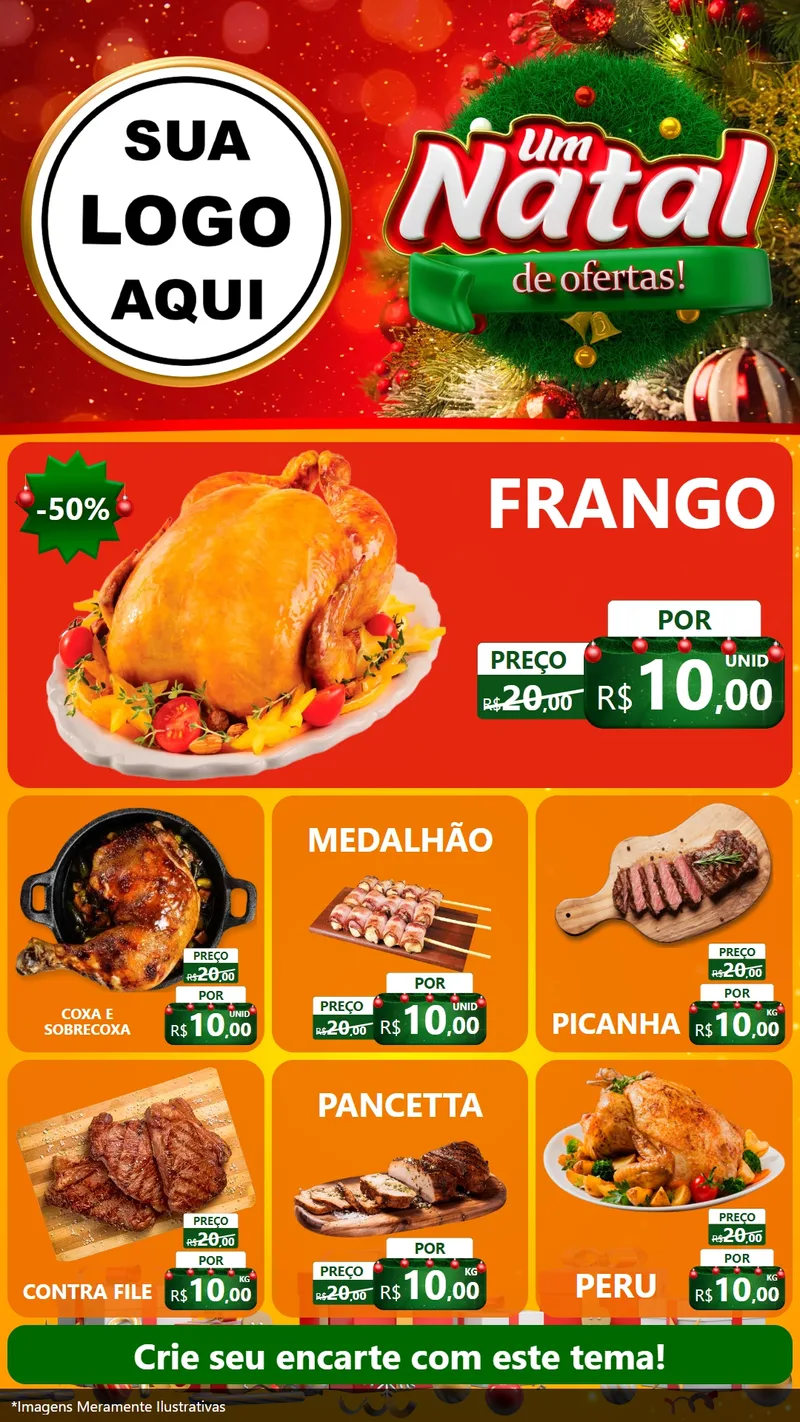 Modelo de Rede Social para Stories com o tema Um Natal de Ofertas para Assados