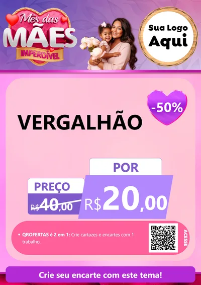 Modelo de Cartaz para Cartaz A4 Vertical com o tema Mês das Mães Imperdível para Ferragens
