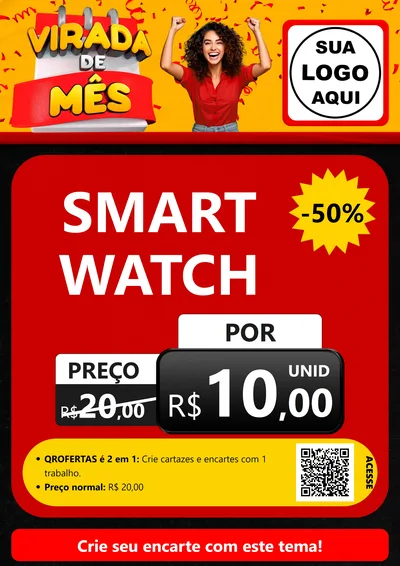 Modelo de Cartaz para Cartaz A4 Vertical com o tema Virada de Mês para Informática