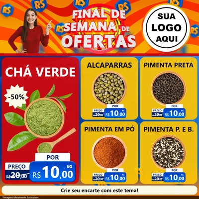 Modelo de Rede Social para Feed Facebook com o tema Final de Semana de Ofertas para Produtos Naturais