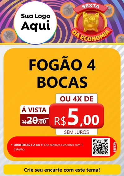 Modelo de Cartaz para Cartaz A4 Vertical com o tema Sexta da Economia para Móveis e Eletro