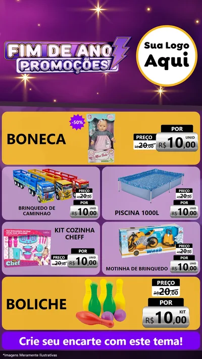 Modelo de TV para TV Vertical com o tema Fim de Ano Promoções para Brinquedos