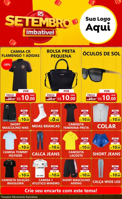 Modelo de Encarte para Encarte Grande com o tema Setembro Imbatível para Roupas e acessórios