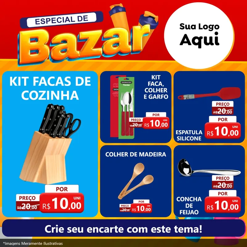Modelo de Rede Social para Feed Facebook com o tema Especial de Bazar para Utilidades Domésticas