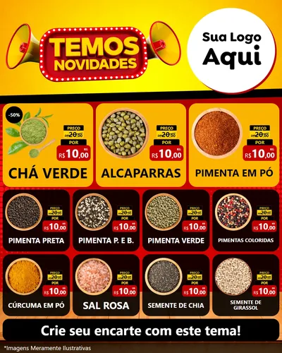 Modelo de Rede Social para Feed Instagram com o tema Temos Novidades para Produtos Naturais