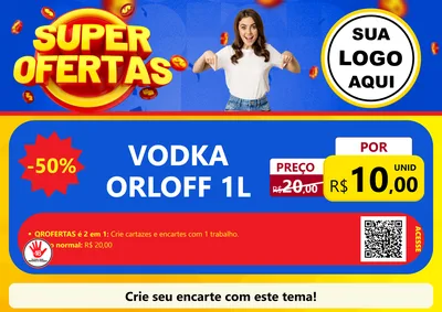 Modelo de Cartaz para Cartaz A4 Horizontal com o tema Super Ofertas para Distribuidora de bebidas