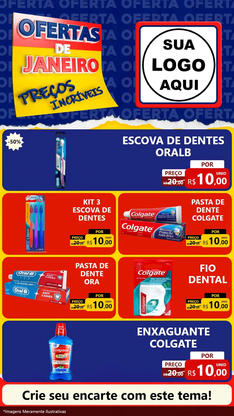 Modelo de TV para TV Vertical com o tema Ofertas de Janeiro - Preços Incríveis para Higiene Pessoal
