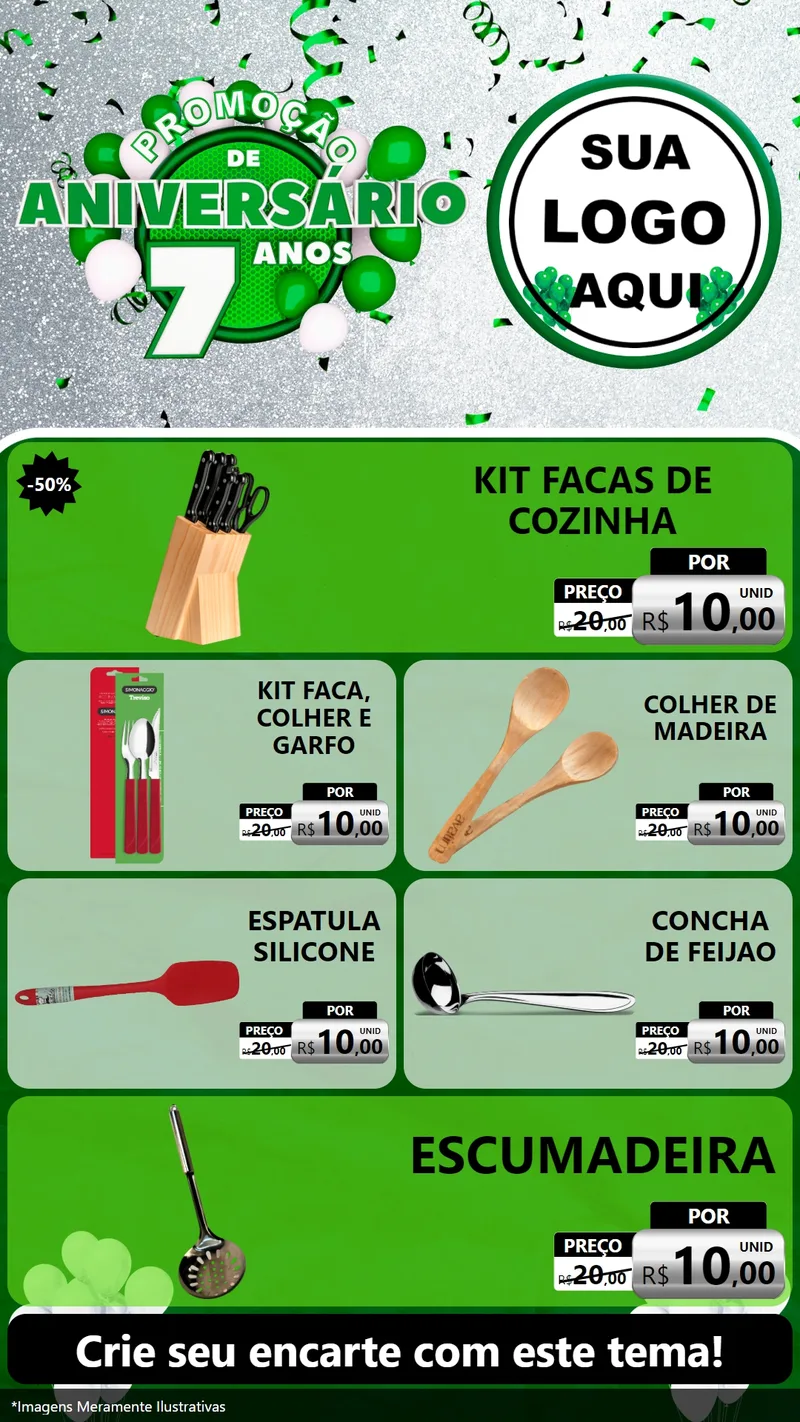 Modelo de TV para TV Vertical com o tema Promoção de Aniversário - 7 Anos para Utilidades Domésticas
