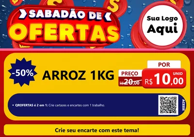 Modelo de Cartaz para Cartaz A4 Horizontal com o tema Sabadão de Ofertas para Supermercado