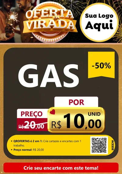 Modelo de Cartaz para Cartaz A4 Vertical com o tema Oferta da Virada para Água e gás
