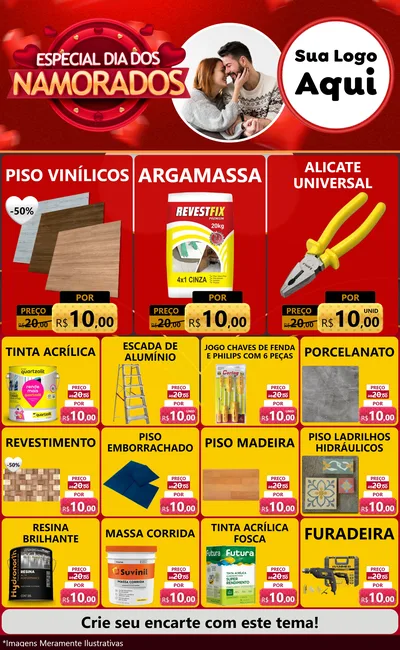 Modelo de Encarte para Encarte Grande com o tema Especial Dia Dos Namorados para Material para Construção