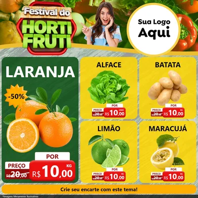 Modelo de Rede Social para Feed Facebook com o tema Festival do Hortifrúti para Hortifrúti