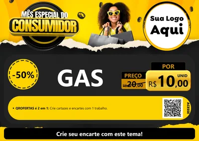 Modelo de Cartaz para Cartaz A4 Horizontal com o tema Mês Especial do Consumidor para Água e gás