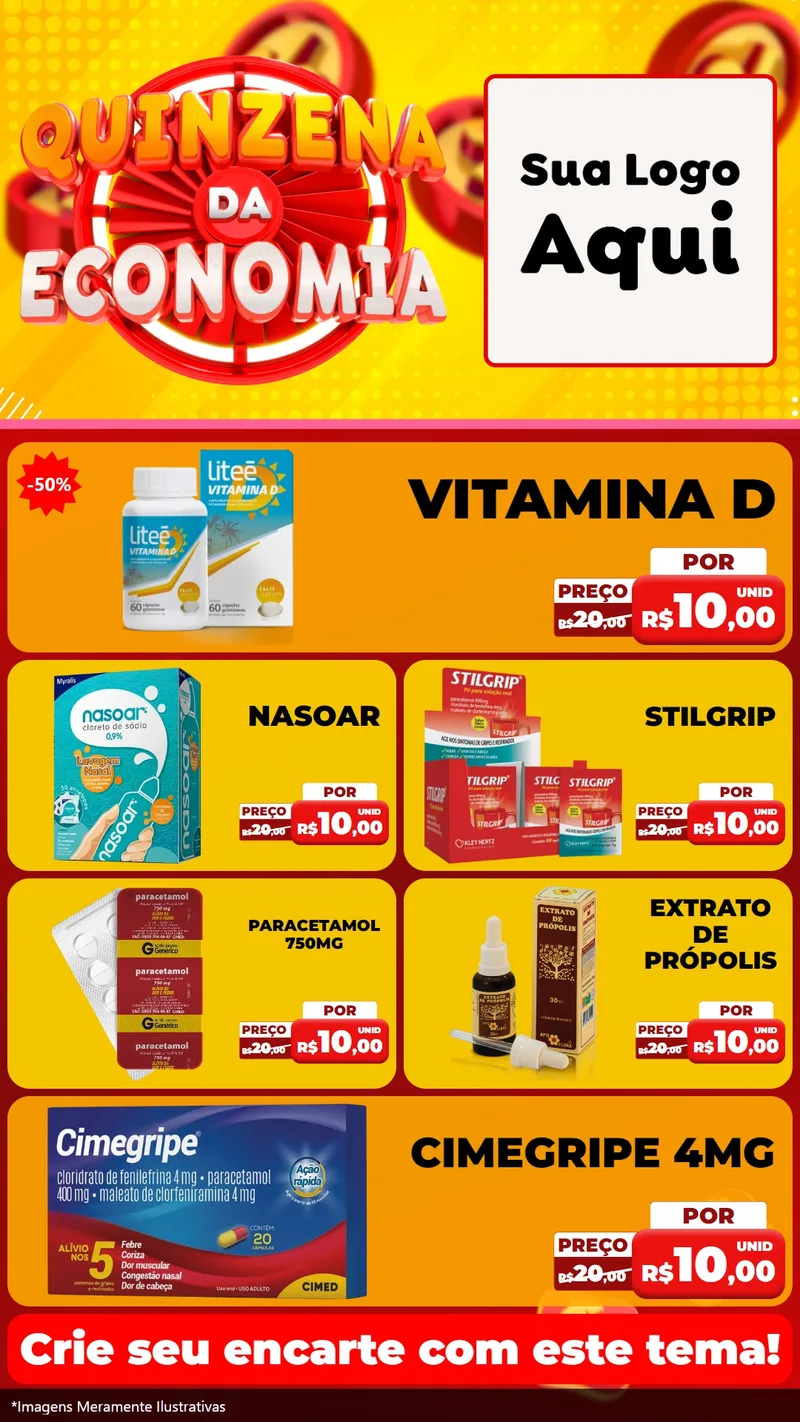 Modelo de TV para TV Vertical com o tema Quinzena Da Economia para Farmácia