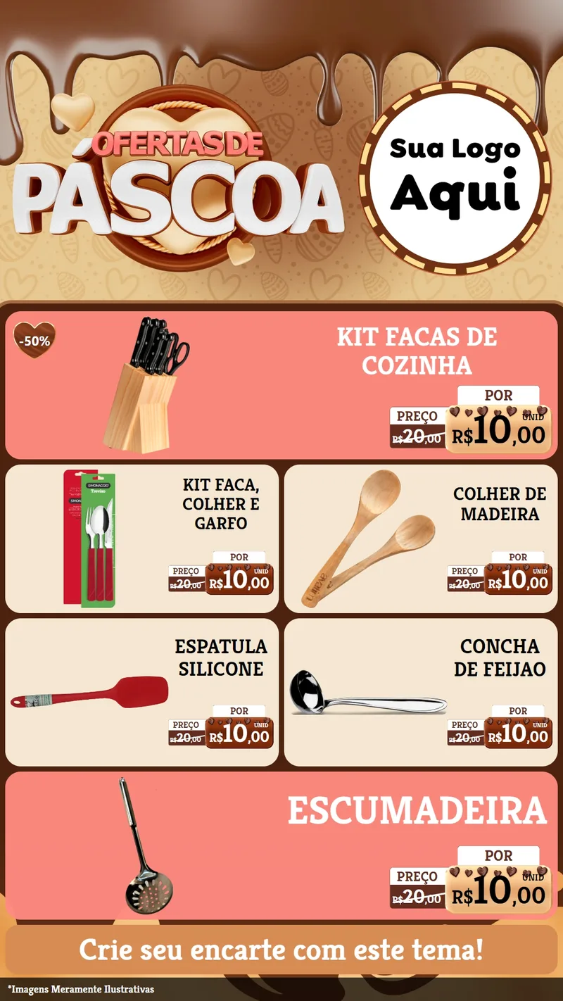 Modelo de TV para TV Vertical com o tema Ofertas de Páscoa para Utilidades Domésticas