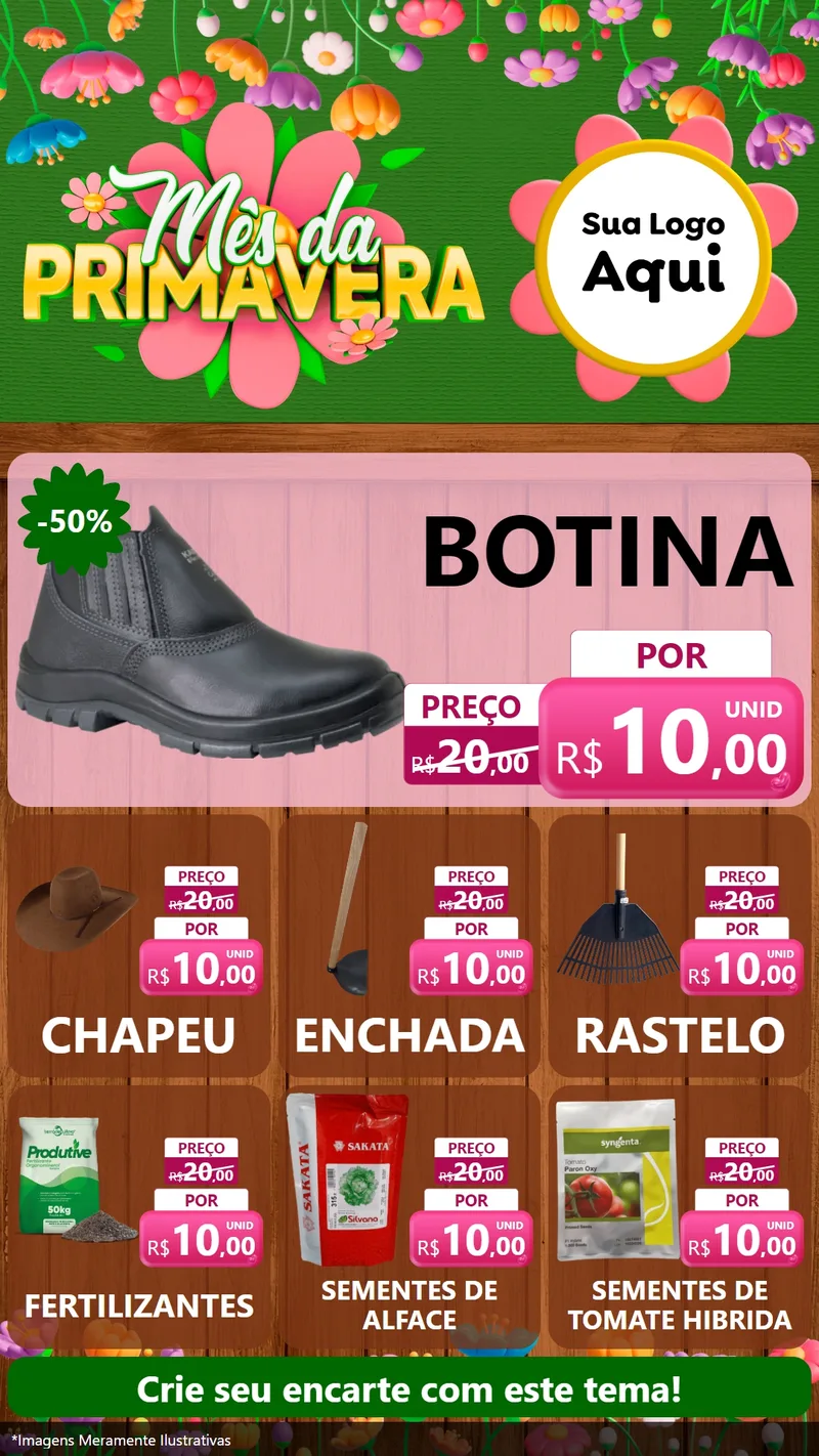 Modelo de Rede Social para Stories com o tema Mês da Primavera para Agropecuária