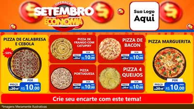 Modelo de TV para TV Horizontal com o tema Operação Setembro Com Muita Economia para Pizzaria
