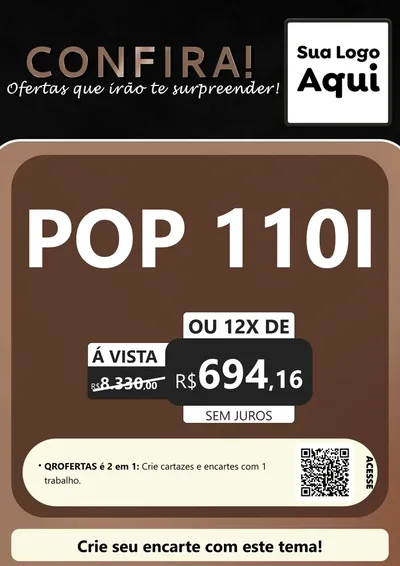 Modelo de Cartaz para Cartaz A4 Vertical com o tema Confira! Ofertas que irão te surpreender! para Concessionaria de Motos