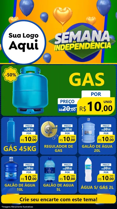 Modelo de Rede Social para Stories com o tema Semana da Independência para Água e gás