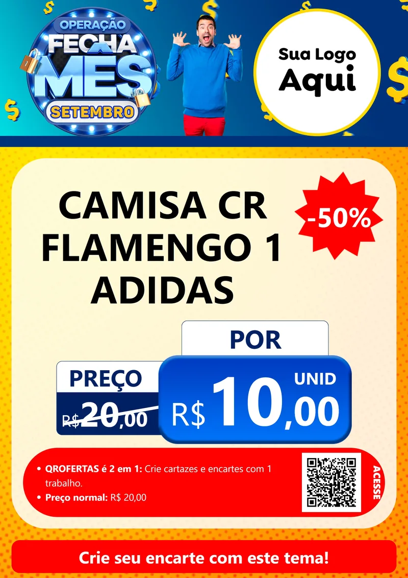 Modelo de Cartaz para Cartaz A4 Vertical com o tema Operação Fecha Mês Setembro para Roupas e acessórios
