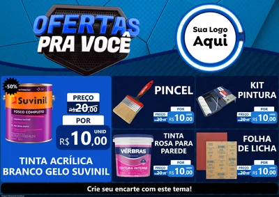 Modelo de Encarte para Encarte A4 Horizontal com o tema Ofertas Para Você - Auto e Motopeças para Tintas e Ferramentas