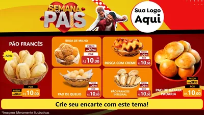 Modelo de TV para TV Horizontal com o tema Semana Dos Pais para Padaria