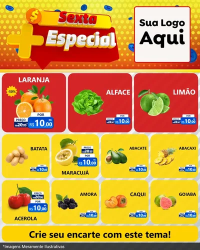Modelo de Rede Social para Feed Instagram com o tema Sexta Mais Especial para Hortifrúti