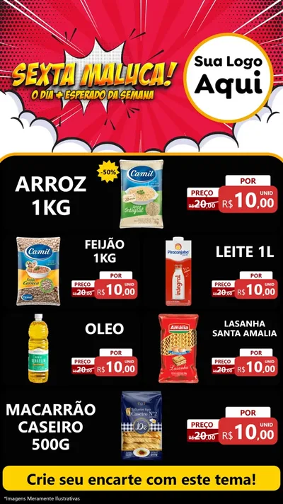 Modelo de TV para TV Vertical com o tema Sexta Maluca! para Supermercado