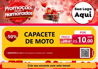 Modelo de Cartaz para Cartaz A4 Horizontal com o tema Promoção Dia dos Namorados para Moto peças