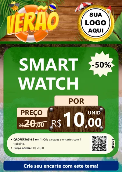 Modelo de Cartaz para Cartaz A4 Vertical com o tema Verão para Informática