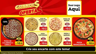 Modelo de TV para TV Horizontal com o tema Grandes Ofertas para Pizzaria