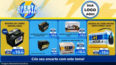 Modelo de TV para TV Horizontal com o tema Oferta Relâmpago para Baterias Elétricas