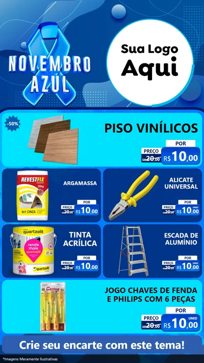 Modelo de TV para TV Vertical com o tema Novembro Azul para Material para Construção