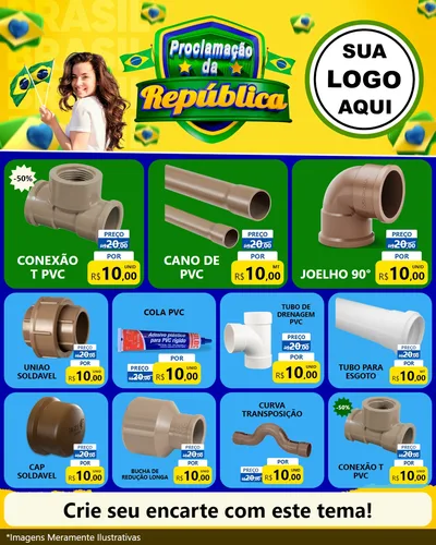 Modelo de Rede Social para Feed Instagram com o tema Proclamação da República para Tubos e conexões